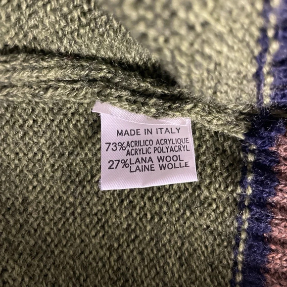 Vintage Modango Men’s Crewneck Sweater Size 52 Wool Blend Made in Italy Diamond - Picture 6 of 9